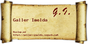 Galler Imelda névjegykártya